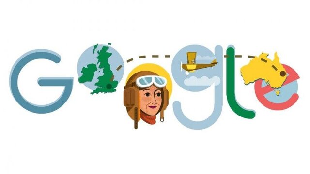 تغییر لوگوی گوگل به افتخار اولین زنی که به تنهایی ۱۵۷ ساعت پرواز کرد
