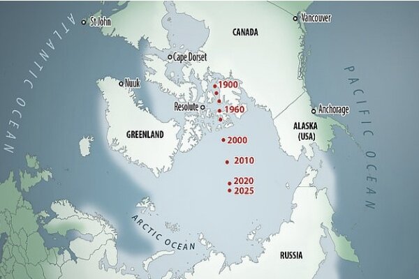 قطب مغناطیسی شمال زمین با سرعت تغییر می کند