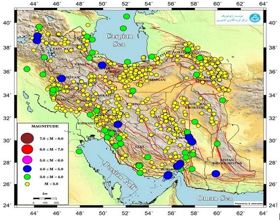 رخداد بیش از ۸۱۵ زمین‌لرزه در شهریور ماه